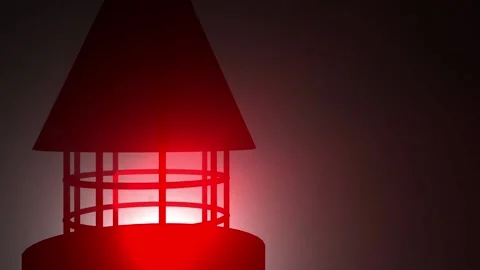 Close-up of a lighthouse glowing with red light. Seamless loop. Stock-Footage 137895484