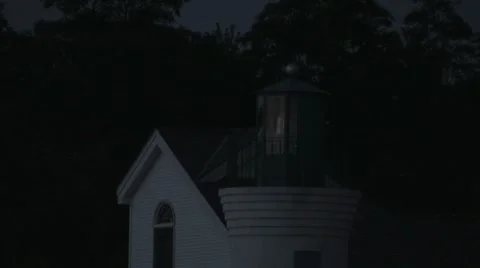 Close Up Lighthouse light at dusk Stock Footage 7762605