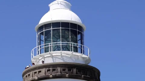 Close-Up of Lighthouse Top Against Clear Sky Stock Footage 307377366