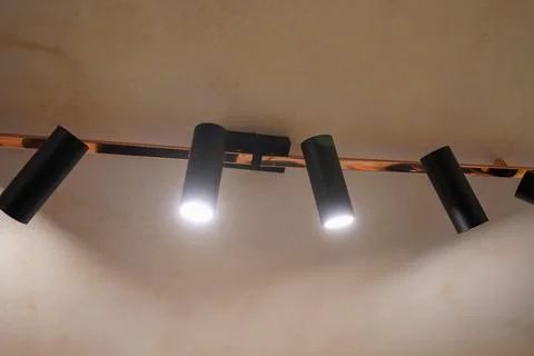 Close up of lights on a ceiling 写真素材