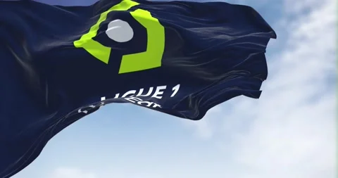 Close-up of the Ligue 1 flag waving in the wind Stock Footage 207820521