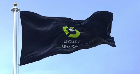 Close-up of the Ligue 1 flag waving in the wind Stock Footage 219418111