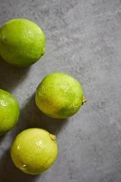 Close up lime on gray background Stock Photos