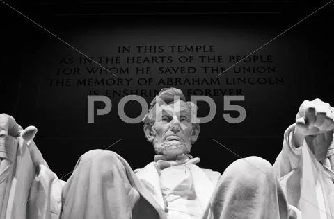 Close Up Of The Lincoln Memorial Statue In Washington DC Stock Photos