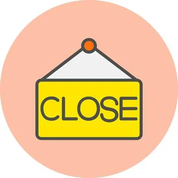 Close Line Filled Circle Icon Stock Illustration