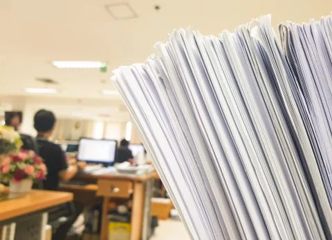 Close-up Lined white paper document design,on office background. Stock Photos