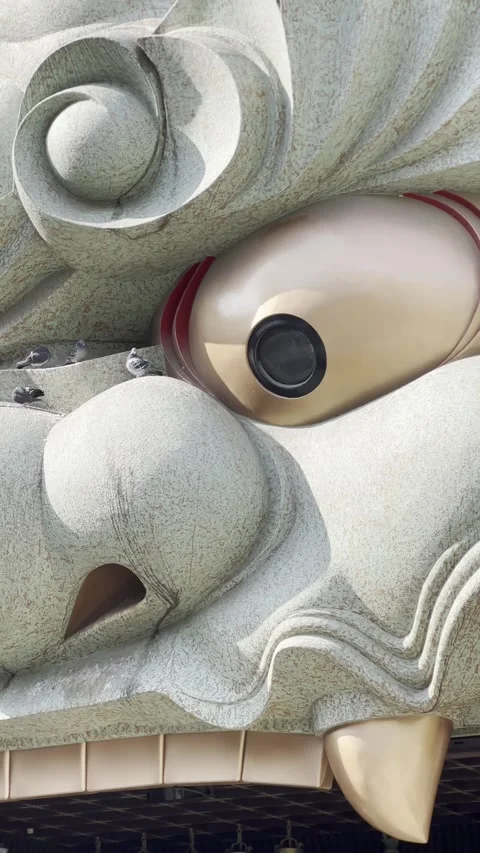 Close-up of Lion Head Building at Namba Yasaka Shrine in Osaka, Japan 스톡 동영상 331677814