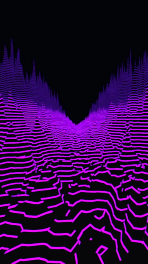 Close-Up of Liquid Chrome Mountains and Glowing Valleys, Vertical Video 9:16 4K Stock-Footage 336745807
