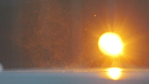 Close-up of liquid spraying from a spray bottle. Stock Footage 314343127