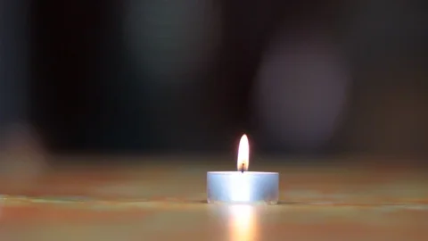 Close up of lit candle Stock Footage 120067948