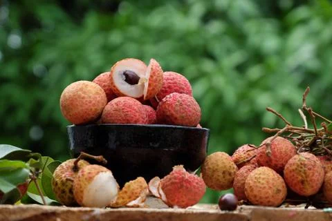 Close up of litchi fruit Stock Photos