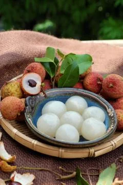Close up of litchi fruit Stock Photos