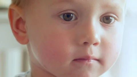 Close-Up of Little Kid Using Gadget Stock Footage 101037920