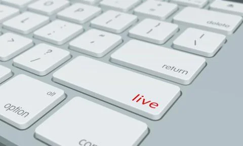 Close up of live keyboard button Stock Illustration