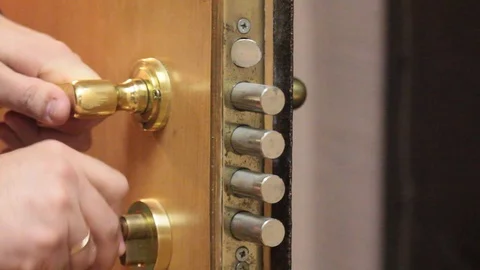 Close the lock Stock Footage 97714993