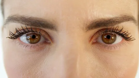 Close-Up, Lockdown, 10 Seconds Or Greater, Human Eye, Smiling, Looking At Video stock 94029787