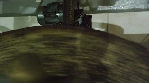 Close-Up, Lockdown, 10 Seconds Or Greater, Indoors, Day, Gear, Mill, Olive Oil, Stock Footage 95854475