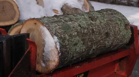 Close up of log being split Stock Footage 1008944