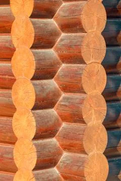 Close-up of a log wall as a background Stock-Fotos