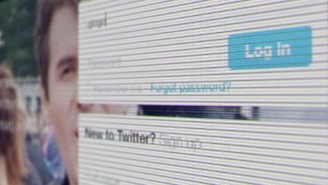 Close up of the login screen for Twitter Stock Footage 88488156