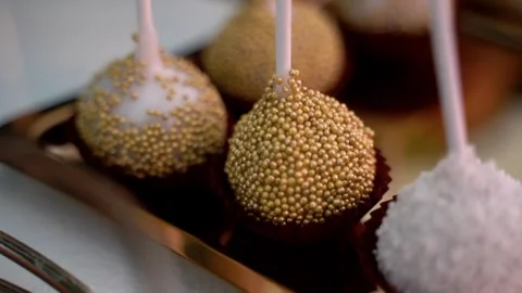 Close up lollipop cakes Stock Footage 261151227