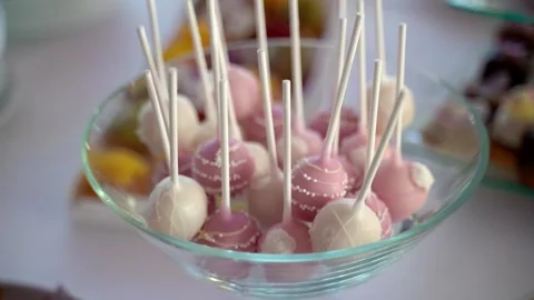 Close up  lollipops cake Stock Footage 261151211