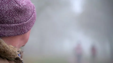 Close Up: Lonely Elderly Man Sits Alone in Park  Stock Footage 147890305