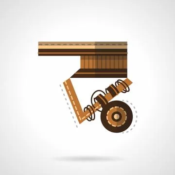 Close-up longboard flat color vector icon Stock Illustration