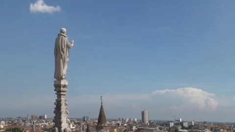 Close-up look on the architecture of Milan Stock Footage 76928731