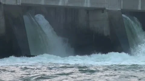 Close look at an artificial waterfal Stock Footage