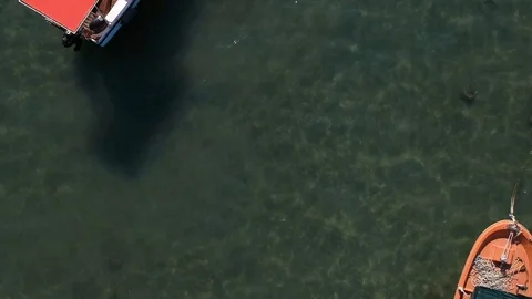 Close look to the boats from the top  Stock Footage 115532039