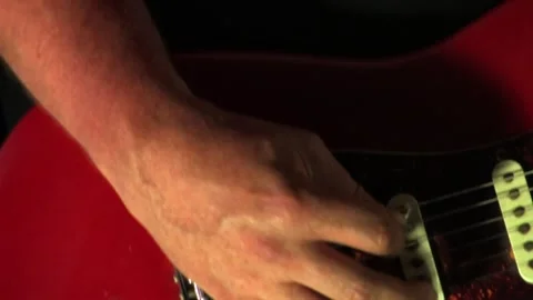 Close look at guitar techniques in action Stock Footage 300114396