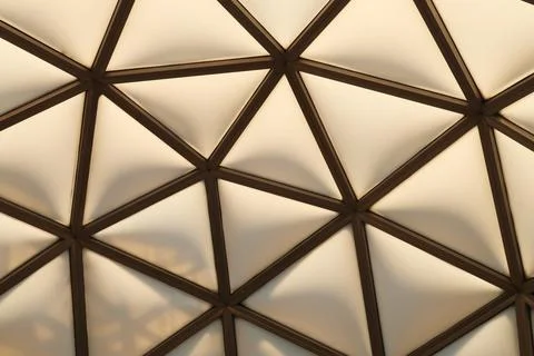 Close look from inside onto the pattern of one of the domes, cupolas of the N Stock Photos