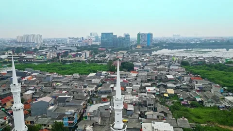 Close look on Luar Batang Holy Mosque in Jakarta Stock Footage 263673372