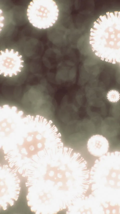Close look at microscopic particles in a dark background with light effects Stock Footage 336173161