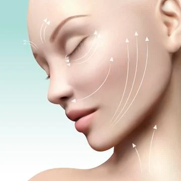 Close up look of model face Stock Illustration