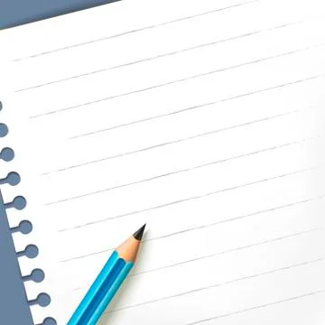 Close up look at the note paper and pencil Stock Illustration