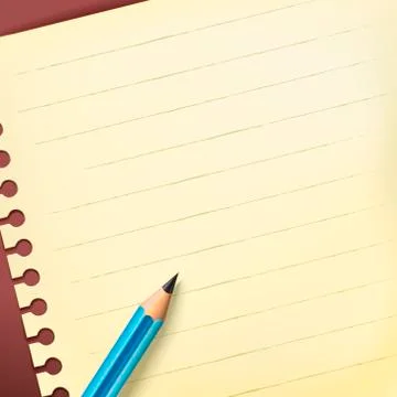Close up look at the note paper and pencil Stock Illustration