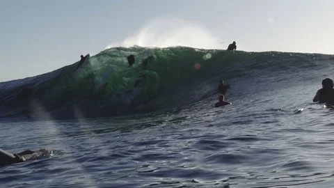 Close up look at an ocean wave breaking Stock Footage 99116830