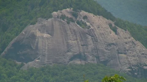 Close-up of Looking Glass Rock, Zoom out to Long Shot Stock Footage 14840850
