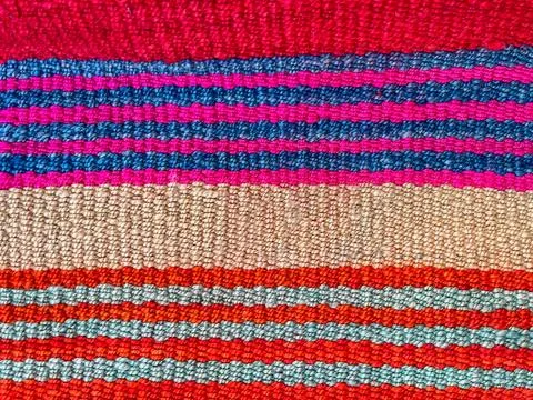 Close-up of loom woven texture. Aboriginal handicrafts in Salta Stock Photos