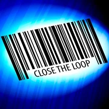 Close the loop - barcode with blue Background Stock Illustration