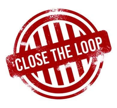 Close the loop - red grunge button, stamp 스톡 일러스트
