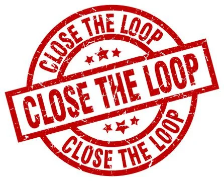 Close the loop round red grunge stamp Illustrazione stock