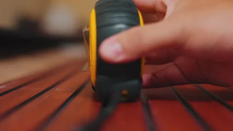 Close-up Low Angle Shot of a Hand Staining Wooden Planks, Home Improvement Stock Footage 333322013