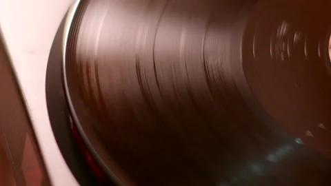Close-Up of LP Spinning Stock Footage 219439170