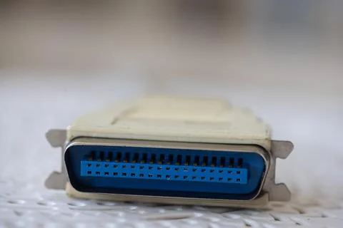 Close-up on a LPT cable Stock Photos