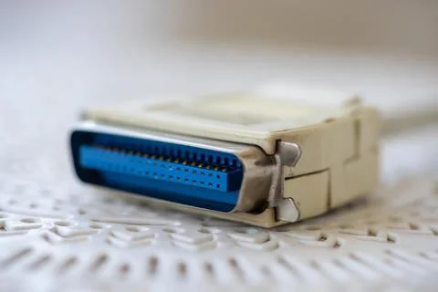Close-up on a LPT cable Stock Photos