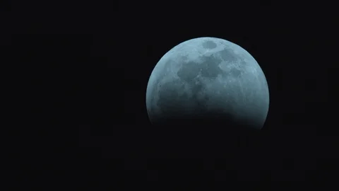 Close Up Of A Lunar Eclipse Over A City #1 動画素材 102470882