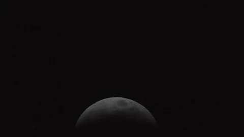 Close Up Of A Lunar Eclipse Over A City #3 動画素材 102471492